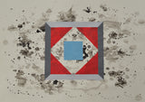Cube in Red, Blue + Grey