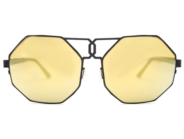 Gonzo - Black With Gold Mirrored Lenses