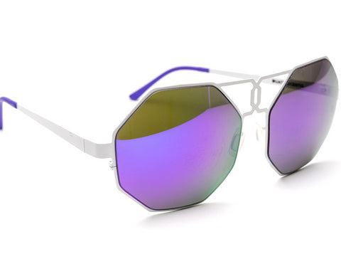 Gonzo - Ivory With Mirrored Purple Lenses
