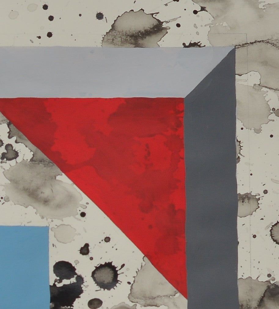 Cube in Red, Blue + Grey