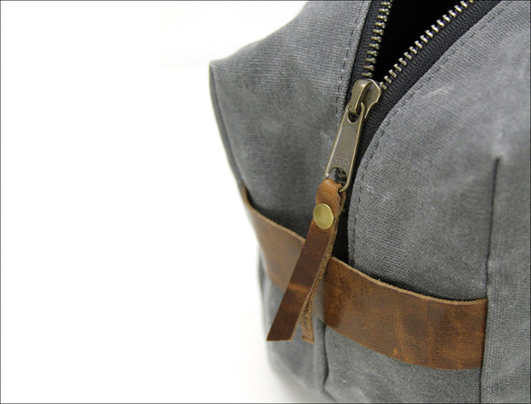 Leather & Waxed Canvas Dopp Kit