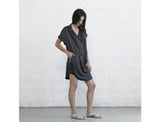 Double Placket Dress - Dark Grey