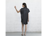 Double Placket Dress - Dark Grey