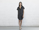 Double Placket Dress - Dark Grey