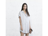 Double Placket Dress - Light Grey
