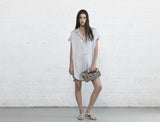 Double Placket Dress - Light Grey
