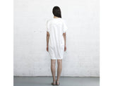 Double Placket Dress - White