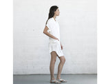 Double Placket Dress - White