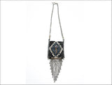 BLACK Collection Double Black & Silver Native Pendant Necklace