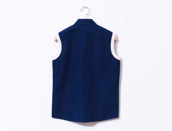 Double Collar Sleeveless Shirt