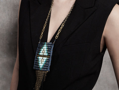 BLACK Collection Double Indigo Native Pendant Necklace