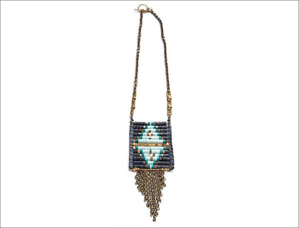 BLACK Collection Double Indigo Native Pendant Necklace