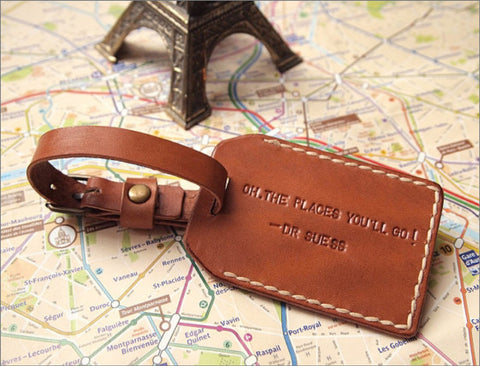 Double Sided Handstitched Personalized Luggage Tag