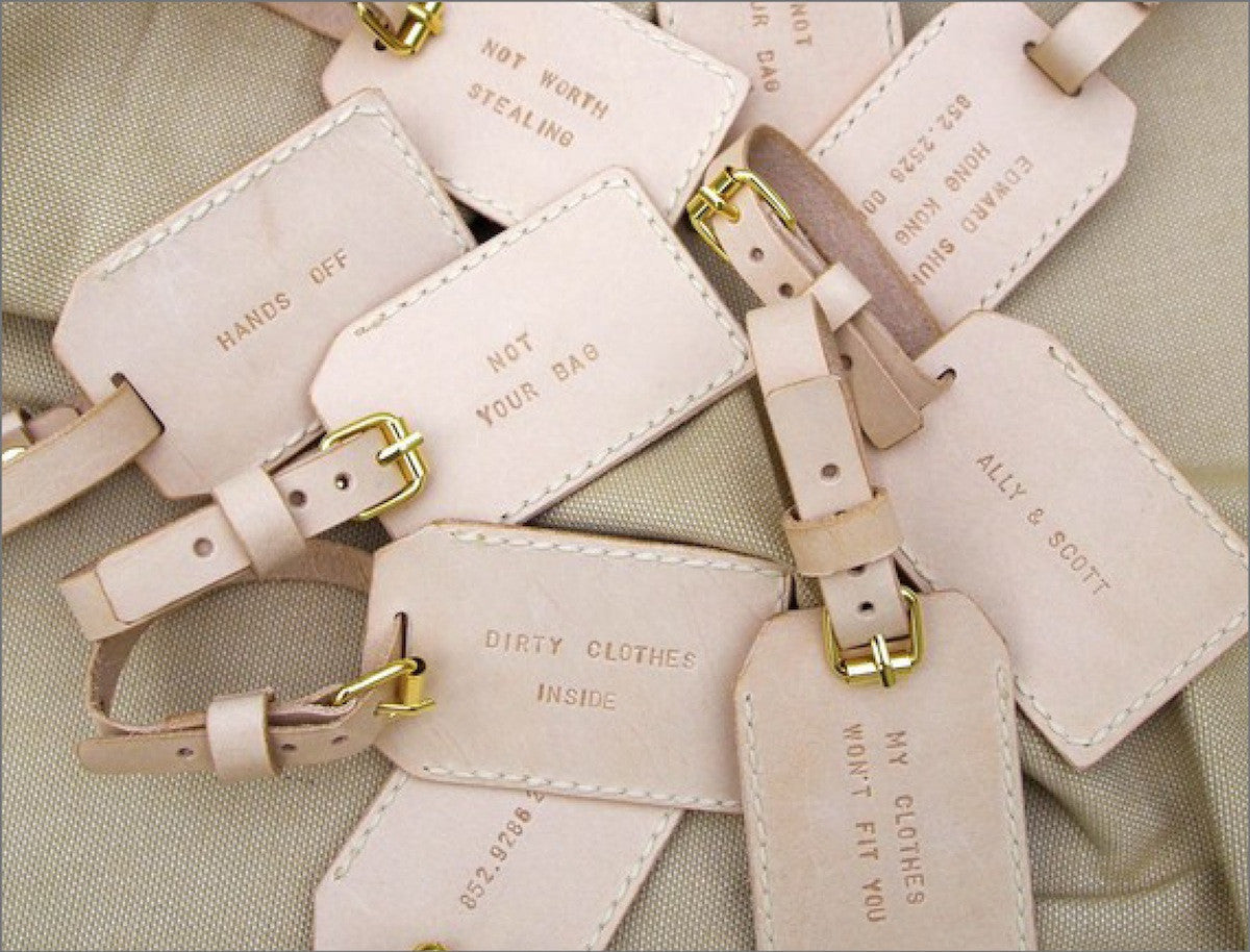 Double Sided Handstitched Personalized Luggage Tag