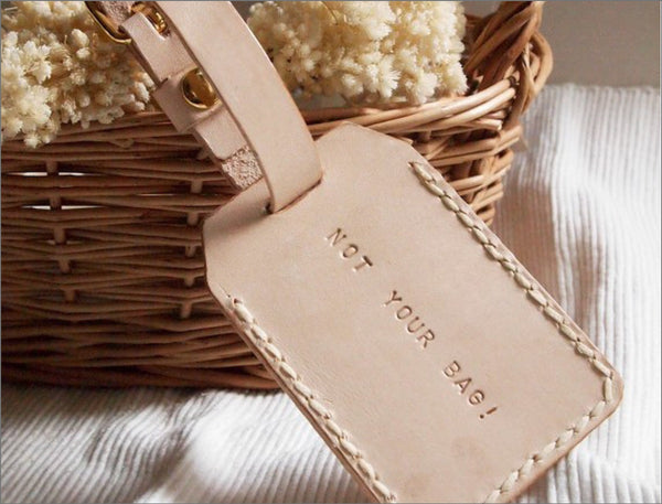 Double Sided Handstitched Personalized Luggage Tag