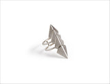 Doubled triangle silver ring