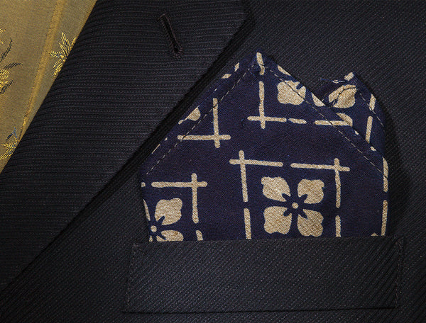 Geometric Flowers Pocket Square Faburiq