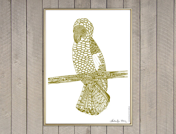 "Gold Parrot" Screen Print