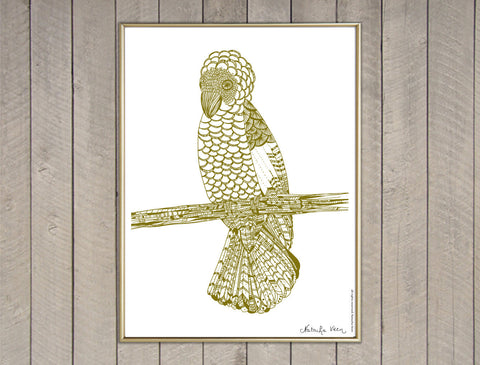 "Gold Parrot" Screen Print