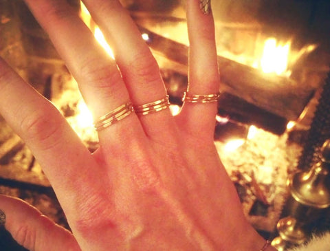 Gold Pretty Girl Stacking Rings
