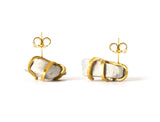 Gudrun Gold Rock Stud Earrings - Cream Dream Saloukee