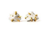 Gudrun Gold Rock Stud Earrings - Cream Dream Saloukee