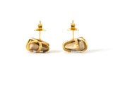 Gudrun Gold Rock Stud Earrings - Rough Diamond Saloukee