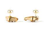 Gudrun Gold Rock Stud Earrings - Rough Diamond Saloukee