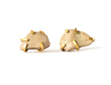 Gudrun Gold Rock Stud Earrings - Rough Diamond Saloukee