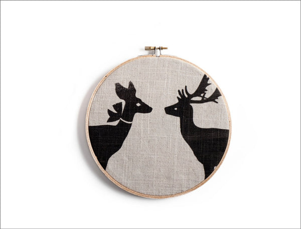 Handmade Hoop Art: Deer and Doe