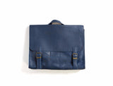 Blue Leather Satchel Bag