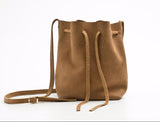 BROWN LEATHER BUCKET BAG