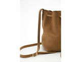 BROWN LEATHER BUCKET BAG