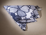 Indigo and White Flowers Pocket Square Faburiq