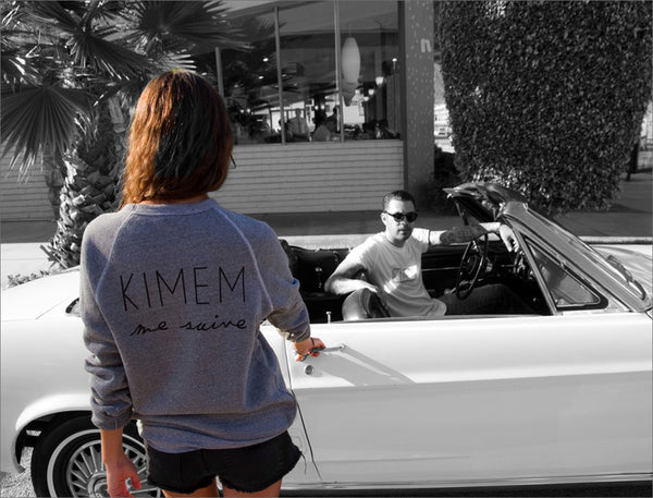 KIMEM me Suive Print Sweater - Black & Grey