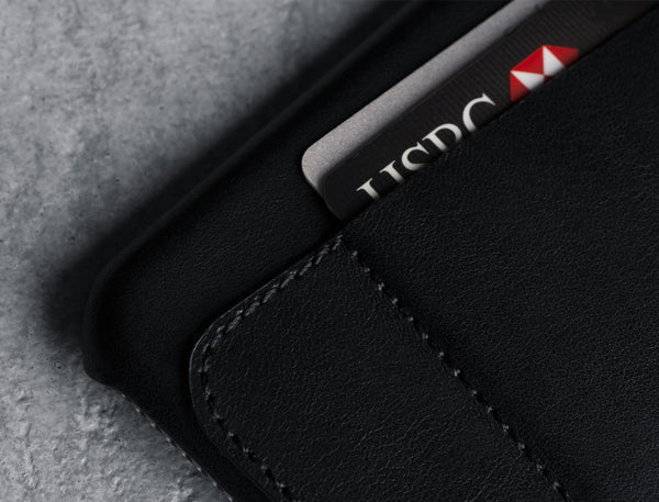 Leather Wallet Case 80° for iPhone 6 Plus - Black
