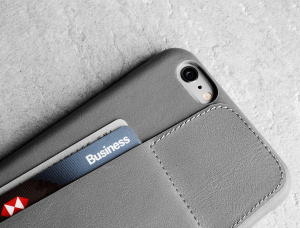 Leather Wallet Case 80° for iPhone 6 Plus - Grey
