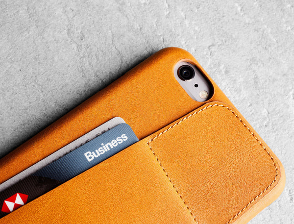 Leather Wallet Case 80° for iPhone 6 Plus - Tan