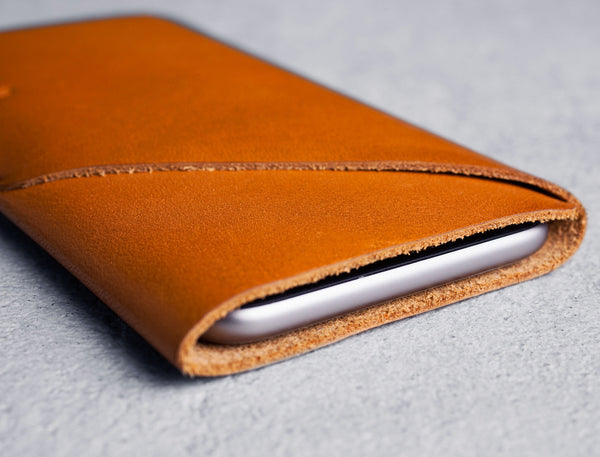 Leather Wallet Sleeve for iPhone 6 - Tan