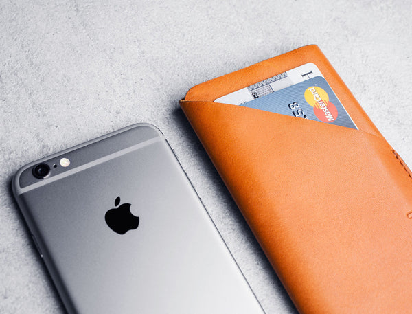 Leather Wallet Sleeve for iPhone 6 - Tan