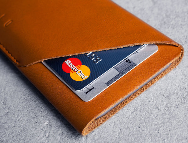 Leather Wallet Sleeve for iPhone 6 - Tan