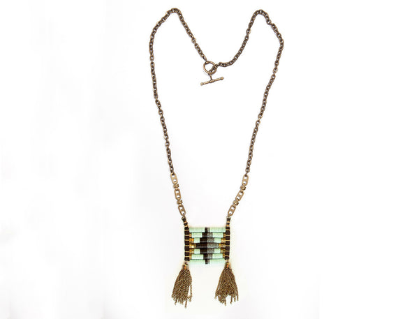 Light Blue Native Pendant Necklace