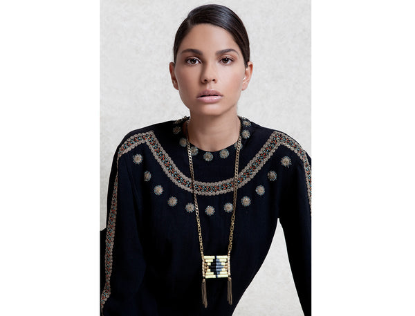 Light Yellow Native Pendant Necklace