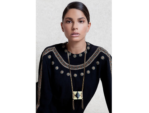 Light Yellow Native Pendant Necklace