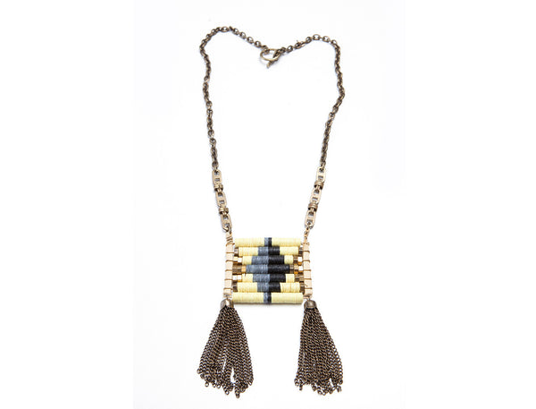 Light Yellow Native Pendant Necklace