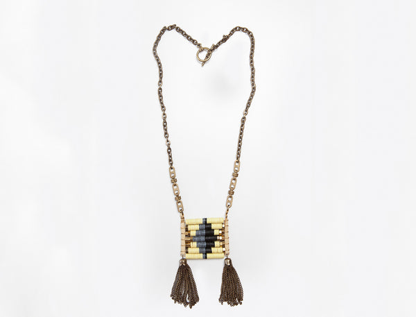 Light Yellow Native Pendant Necklace