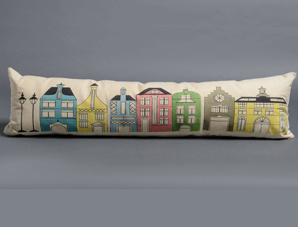 Pompaleh Dutch Street Scene Long Decorative Pillow