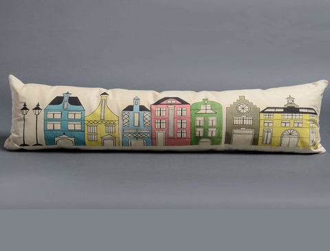 Dutch Street Scene Long Decorative Pillow