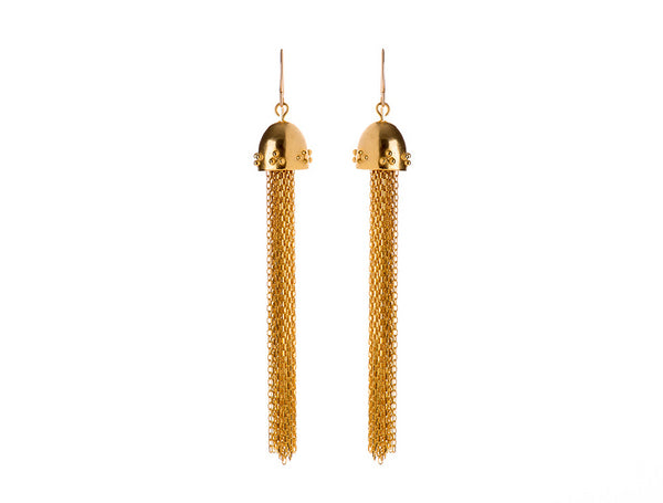 Long Tassel Earrings Gold
