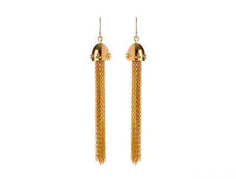 Long Tassel Earrings Gold